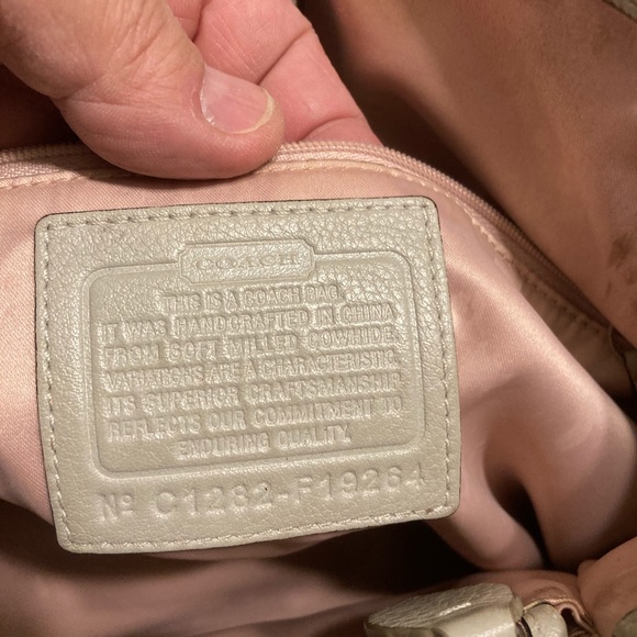 Coach Penelope Pebbled Leather Tote North South Taupe Ivory #C1282-F19264 - Picture 5 of 14